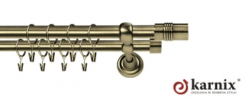 Karnisz Metalowy Rzymski 16/16mm Cylinder antyk mosiądz
