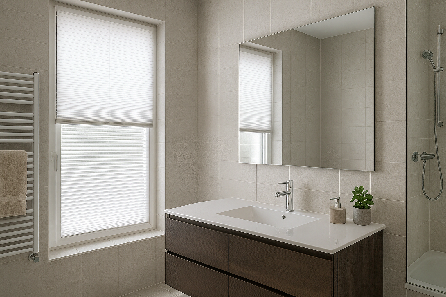 markowe plisy w łazience