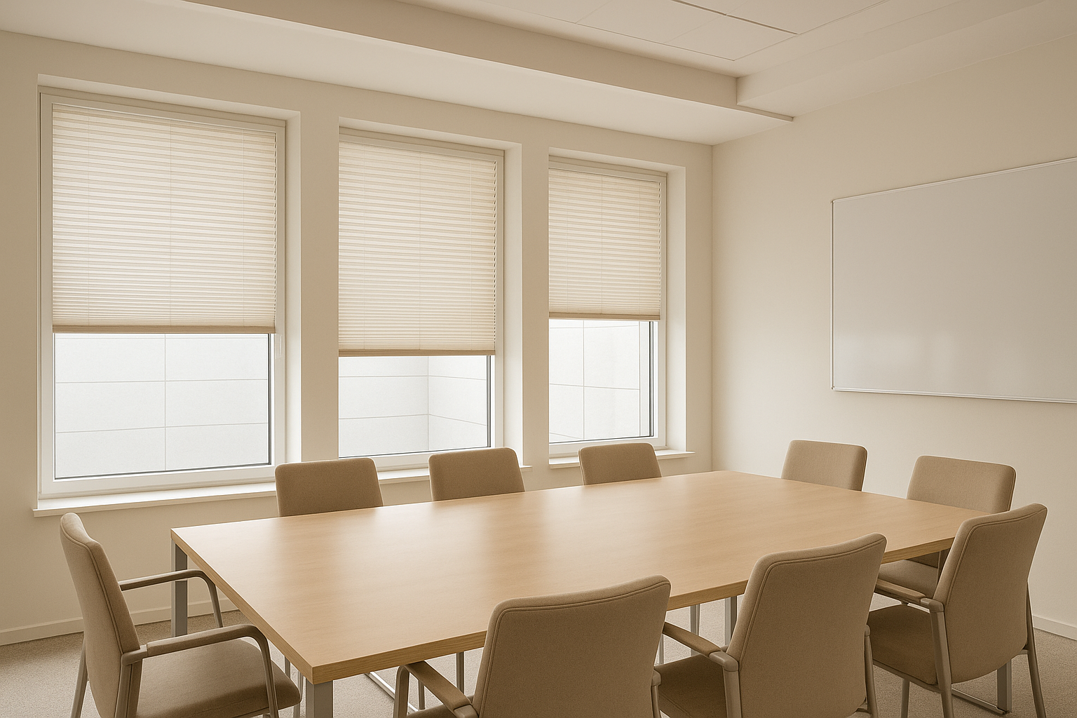 plisy w sali konferencyjnej