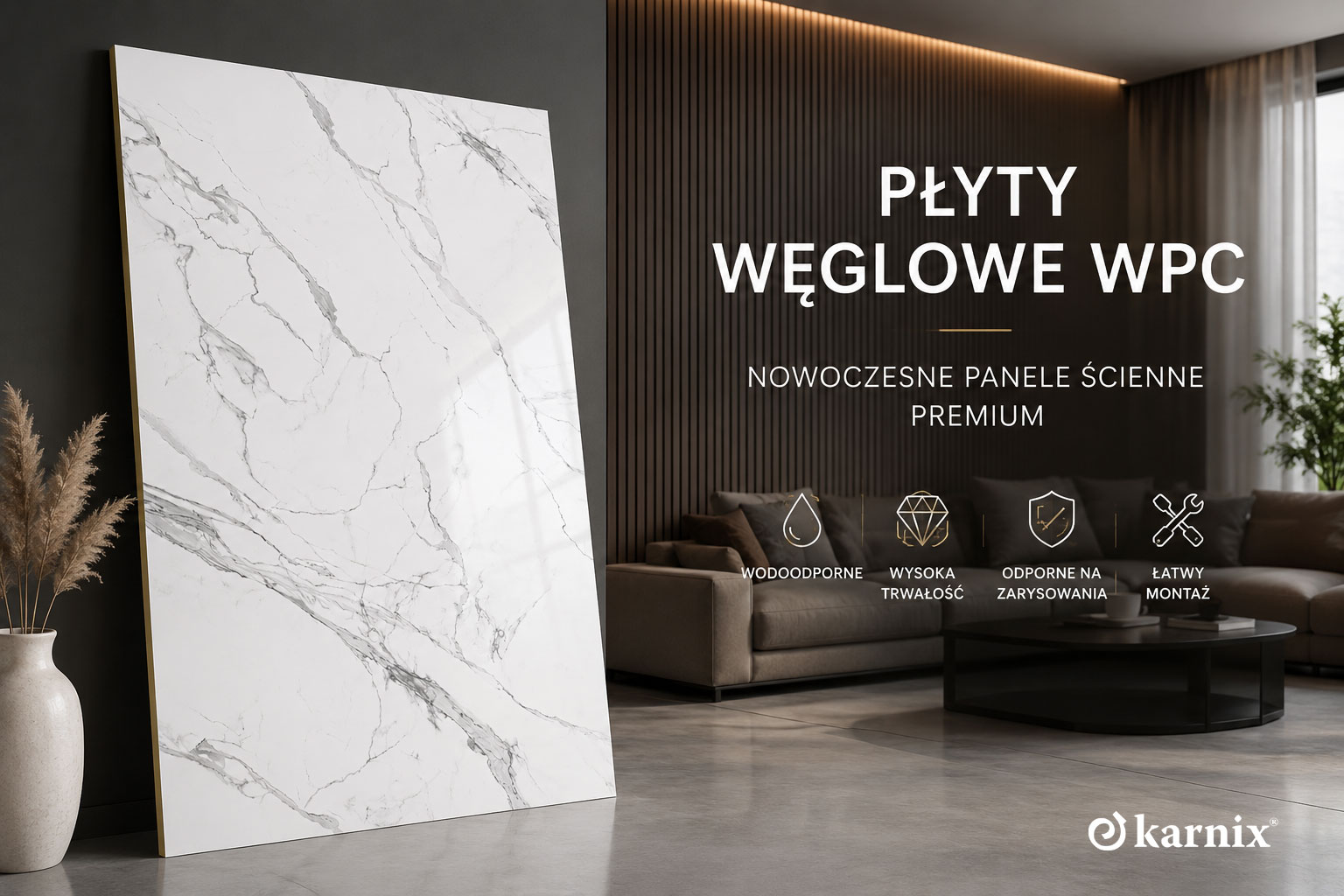 Wielkoformatowe panele ścienne WPC premium &ndash; Karnix