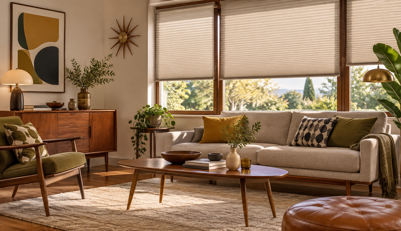 Jakie plisy do wnętrza w stylu Mid-Century Modern?