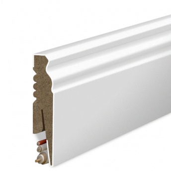 Listwa Przypodłogowa MDF Frezowana 8 cm - kolor Biały