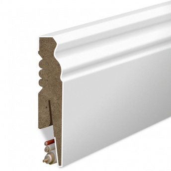 Listwa Przypodłogowa MDF Frezowana 10 cm - kolor Biały