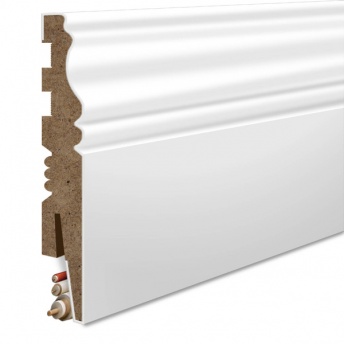 Listwa Przypodłogowa MDF Frezowana 12 cm - kolor Biały