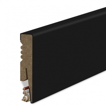 Listwa przypodłogowa MDF Gładka 8 cm - kolor Czarny