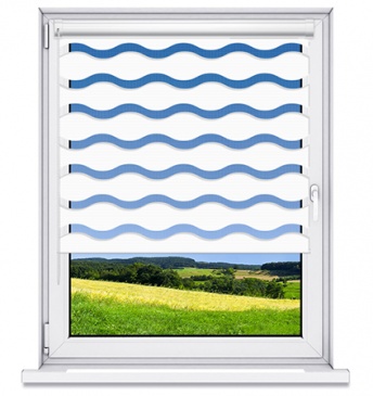 Rolety w kasecie dzień noc wave White