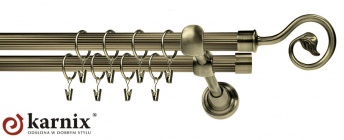 ***Karnisze Ryflowane Podwójne SPIRALKA RYFEL 16/16mm antyk mosiądz