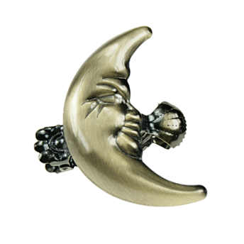 ***KSIĘŻYC Klamerka Ozdobna antyk mosiądz