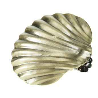 ***MUSZLA  Klamerka Ozdobna antyk mosiądz