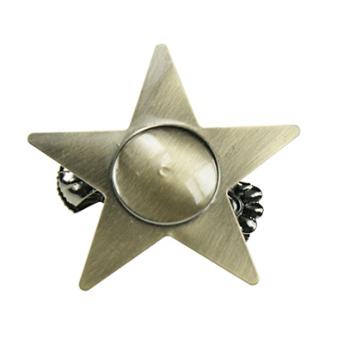 ***GWIAZDA Klamerka Ozdobna antyk mosiądz