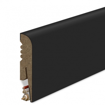 Listwa Przypodłogowa MDF Gładka 8cm - Czarna profil R8