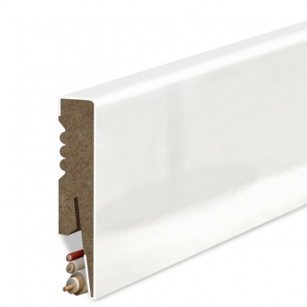***Listwa Przypodłogowa MDF Gładka 8cm - Biała Wysoki Połysk