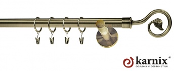 Karnisz nowoczesny NEO 16mm Spiralka antyk mosiądz