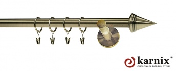 Karnisz nowoczesny NEO 16mm Stożek antyk mosiądz