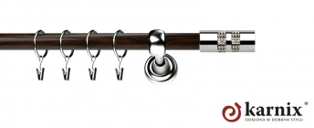 Karnisz Metalowy Prestige 25mm Lanso Crystal INOX - wenge