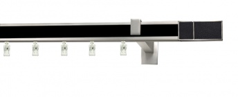 Karnisz apartamentowy aveno 31x13mm Croco Black Chrom mat - czarny