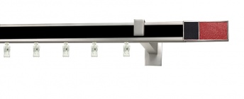 Karnisz apartamentowy aveno 31x13mm Croco R/B Chrom mat - czarny