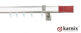 Karnisz apartamentowy aveno 31x13mm Croco Red Chrom mat - biały