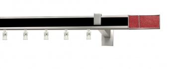 Karnisz apartamentowy aveno 31x13mm Croco Red Chrom mat - czarny