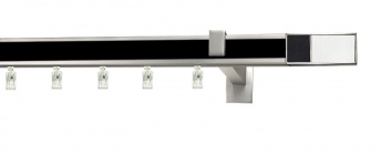 Karnisz apartamentowy aveno 31x13mm Croco W/B Chrom mat - czarny