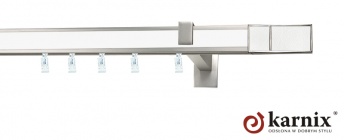 Karnisz apartamentowy aveno 31x13mm Croco White Chrom mat - biały