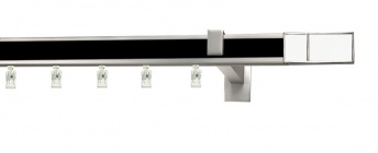 Karnisz apartamentowy aveno 31x13mm Croco White Chrom mat - czarny