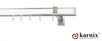 Karnisz apartamentowy aveno 31x13mm Malibu Chrom mat - Biały