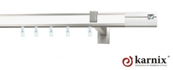 Karnisz apartamentowy aveno 31x13mm Siso Crystal Chrom mat - Biały