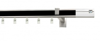Karnisz apartamentowy aveno 31x13mm Siso Crystal Chrom mat - czarny