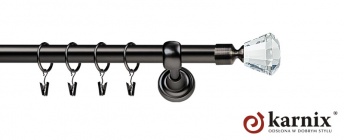 Karnisze Metalowe Rzymskie 19mm Clarex Crystal antracyt