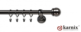 Karnisze Metalowe Rzymskie 19mm Gałka Max antracyt