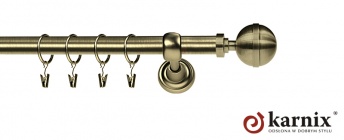 Karnisze Metalowe Rzymskie 19mm Kula Elegant antyk mosiądz