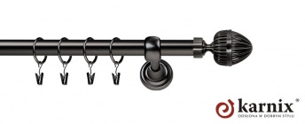 Karnisze Metalowe Rzymskie 19mm Milano antracyt