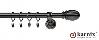 Karnisze Metalowe Rzymskie 19mm Owal antracyt