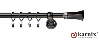 Karnisze Metalowe Rzymskie 19mm Santiago Crystal antracyt