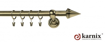 Karnisze Metalowe Rzymskie 19mm Stożek antyk mosiądz