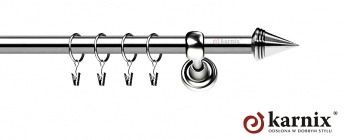 Karnisze Metalowe Rzymskie 19mm Stożek INOX