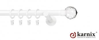 Karnisze nowoczesne NEO na wymiar 19mm Beluna Crystal biały