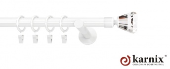 Karnisze nowoczesne NEO na wymiar 19mm Clarex Crystal biały