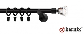 Karnisze nowoczesne NEO na wymiar 19mm Clarex Crystal czarny