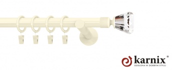 Karnisze nowoczesne NEO na wymiar 19mm Clarex Crystal ivory (kość słoniowa)