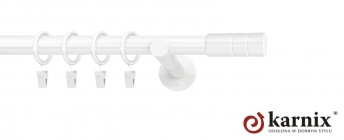 Karnisze nowoczesne NEO na wymiar 19mm Cylinder biały