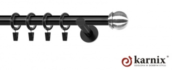 Karnisze nowoczesne NEO na wymiar 19mm Gałka Max czarny