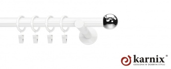 Karnisze nowoczesne NEO na wymiar 19mm Kula biały