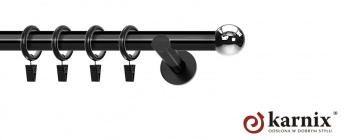 Karnisze nowoczesne NEO na wymiar 19mm Kula czarny