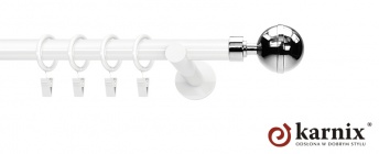 Karnisze nowoczesne NEO na wymiar 19mm Kula Elegant biały