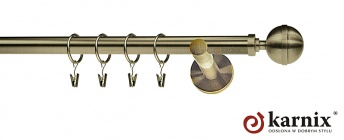 Karnisze nowoczesne NEO na wymiar 19mm Kula Elegant antyk mosiądz