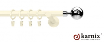 Karnisze nowoczesne NEO na wymiar 19mm Kula Elegant ivory (kość słoniowa)