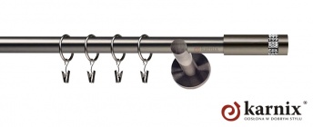 Karnisze nowoczesne NEO na wymiar 19mm Ostello Crystal antracyt