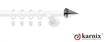 Karnisze nowoczesne NEO na wymiar 19mm Stożek biały